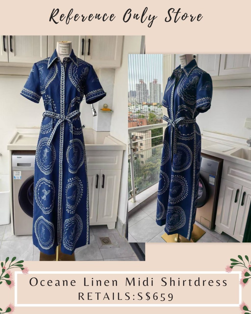 AM Oceane linen midi shirt dress