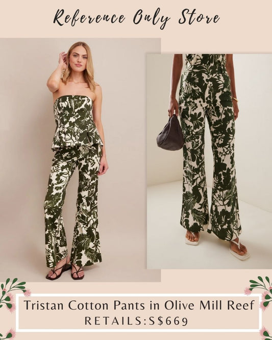 CC Tristan cotton pants in olive mill reef