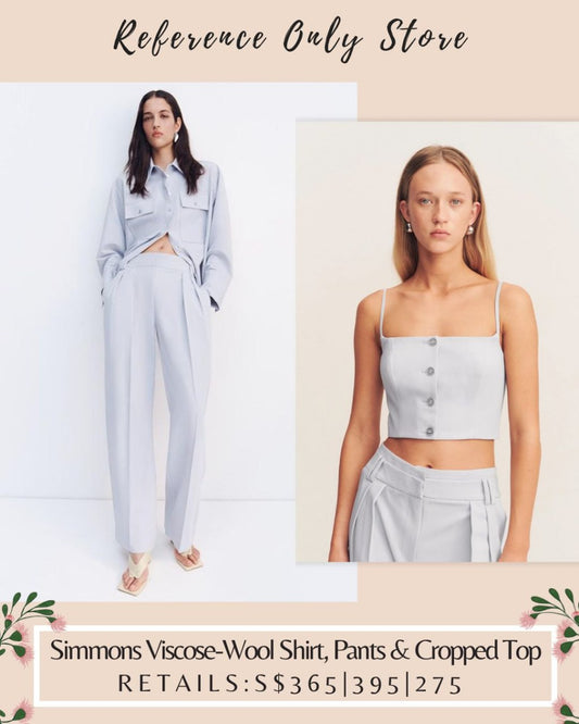 SJ Viscose wool shirt , pants cropped top