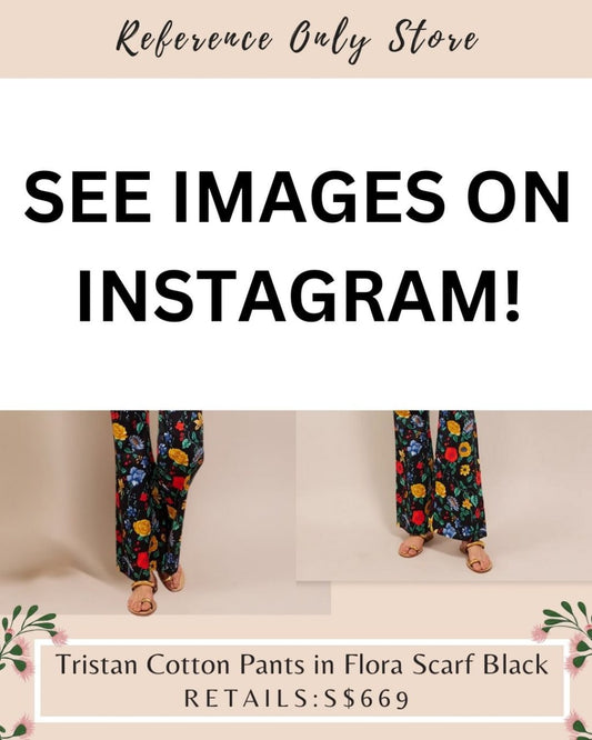 CC Tristan cotton pants in black flora scarf
