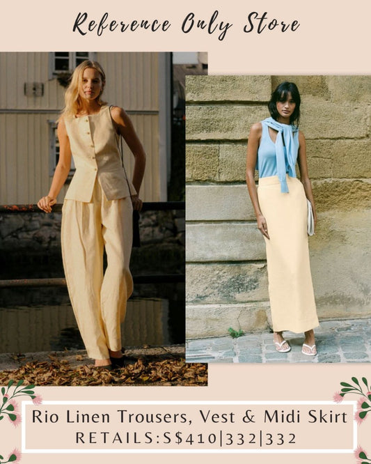 POS Rio Linen Trousers, Vest & Midi Skirt