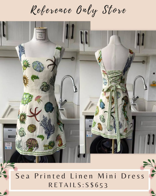 AM sea printed linen dress