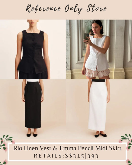 New colors! POS Rio Linen Vest & Midi Skirt