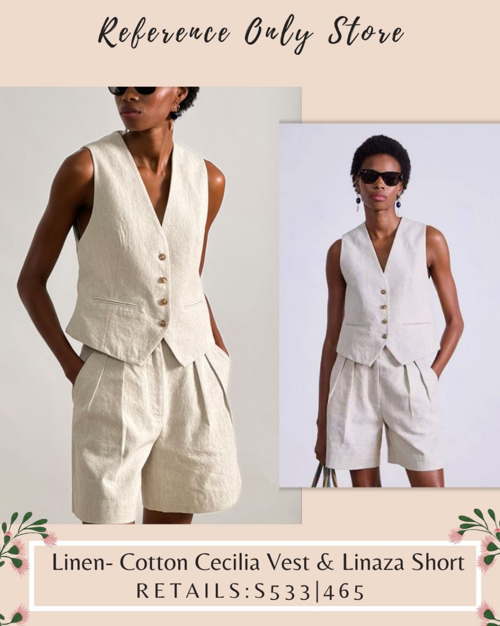 AA Linen cotton cecilia vest & linaza shorts