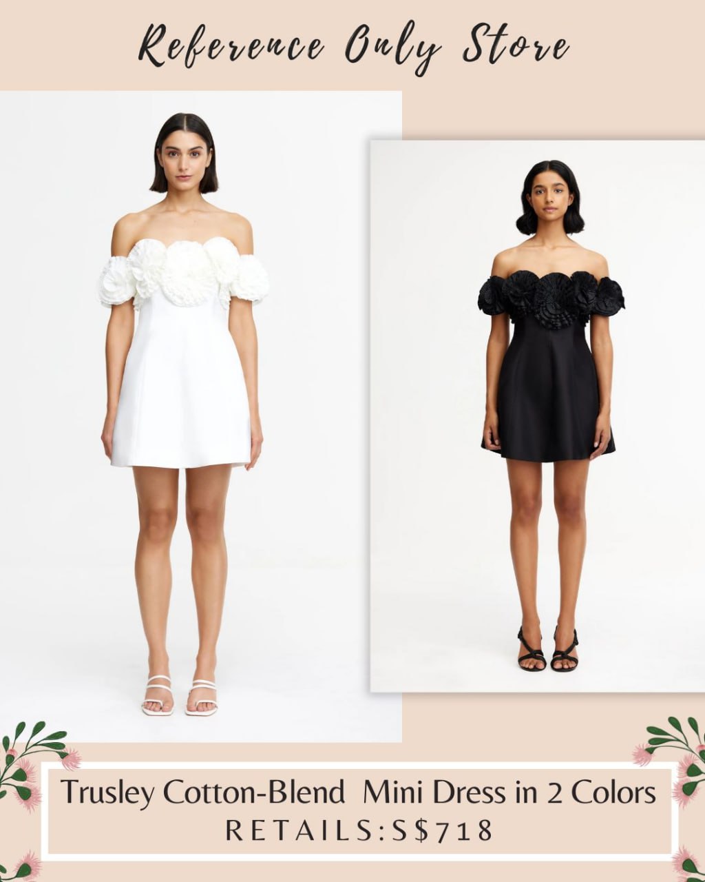 AJ Trusley cotton blend mini dress in 2 colors