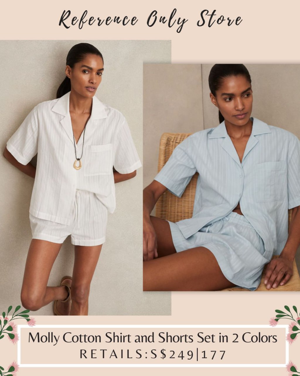 RS Molly cotton shirt and shorts set in 2 colors
