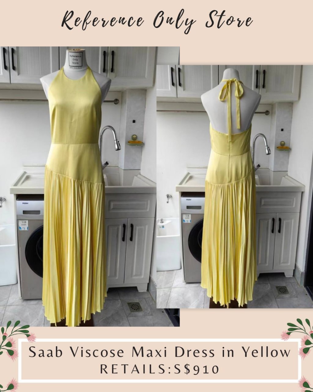 ALX Saab viscose maxi dress in yellow