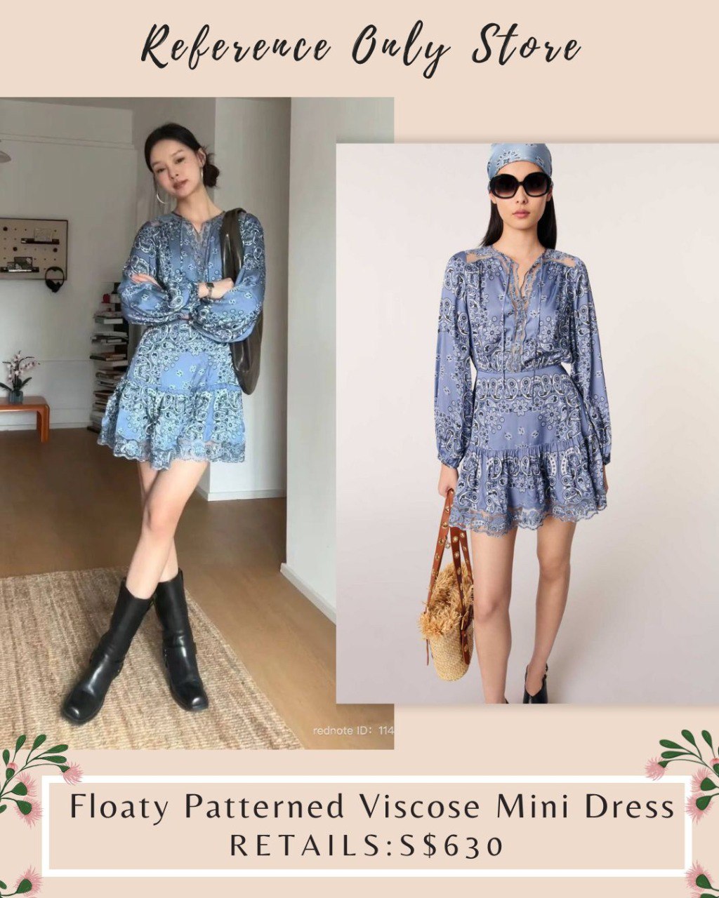 MJ Floaty patterned viscose mini dress