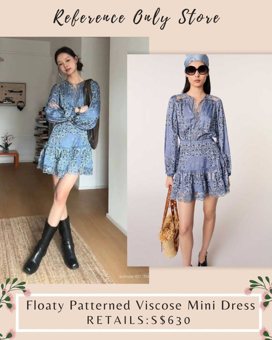 MJ Floaty patterned viscose mini dress