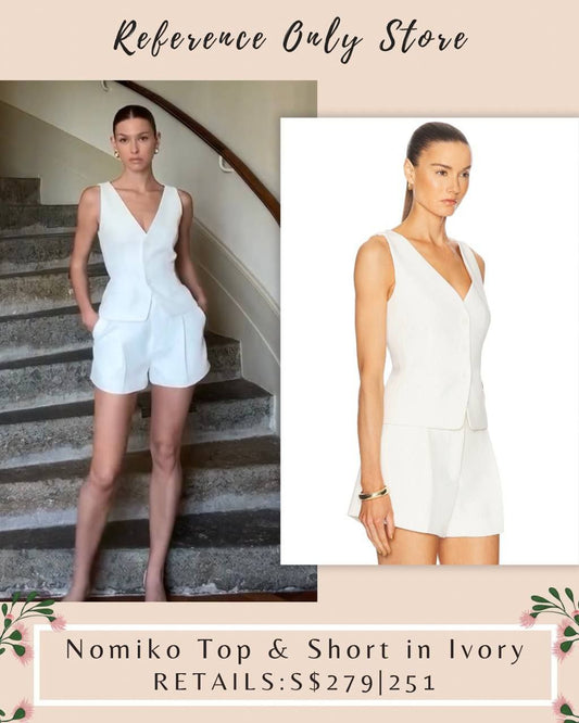 LA Nomiko Top and shorts in ivory