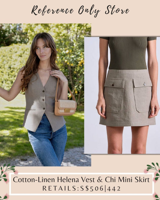 AA Cotton linen helena vest and chi mini skirt