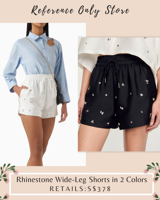 SD rhinestone wide leg shorts