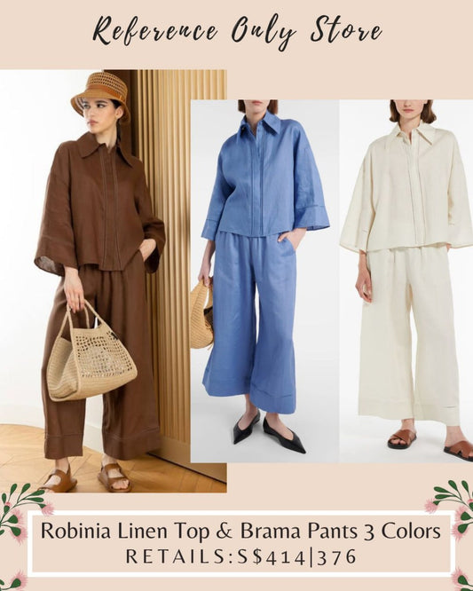 MM Robinia linen top and pants in 3 colors