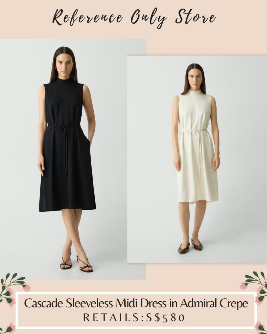 TH Cascade Sleeveless midi dress