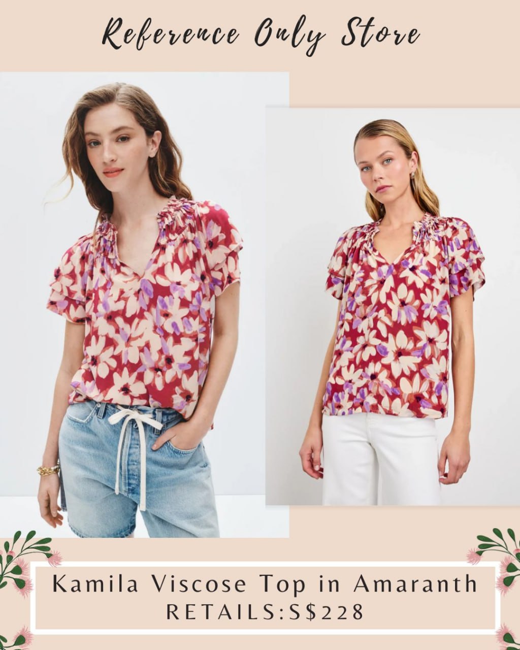 RLS Kamila Viscose Top in amaranth
