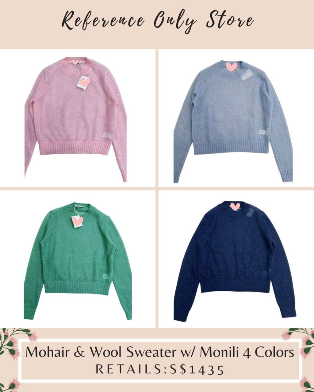 BC Mohair sweater in 4 colors