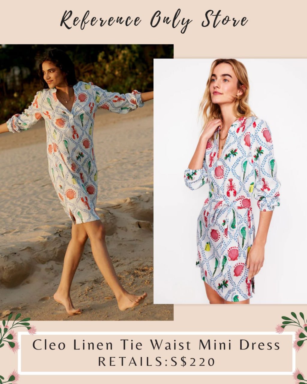 BD Cleo linen tie waist mini dress