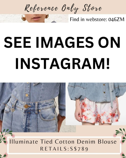 046ZM Illuminate tied cotton denim blouse top