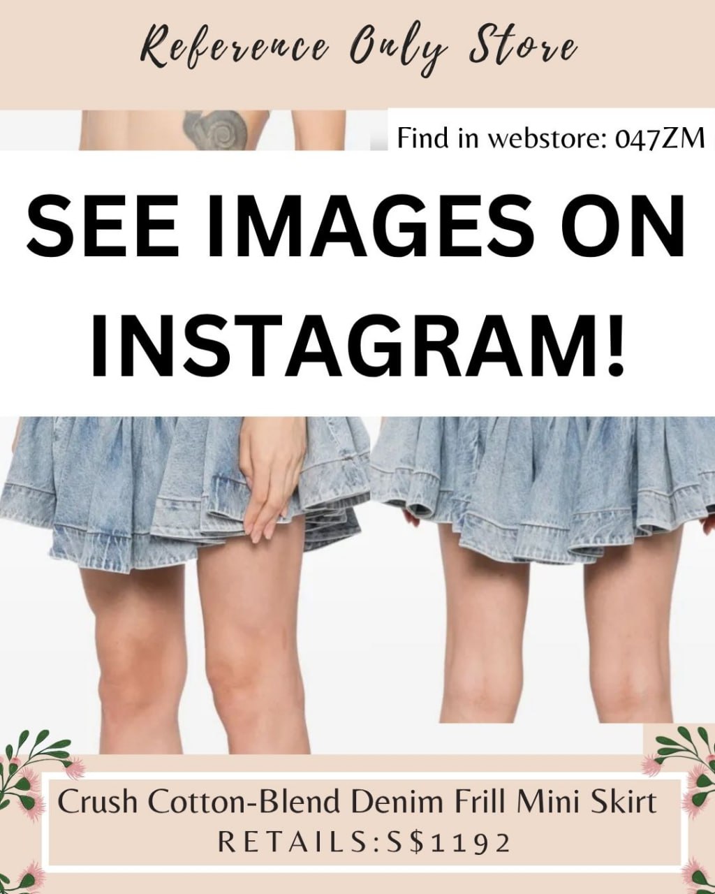 047ZM Denim frill mini skirt