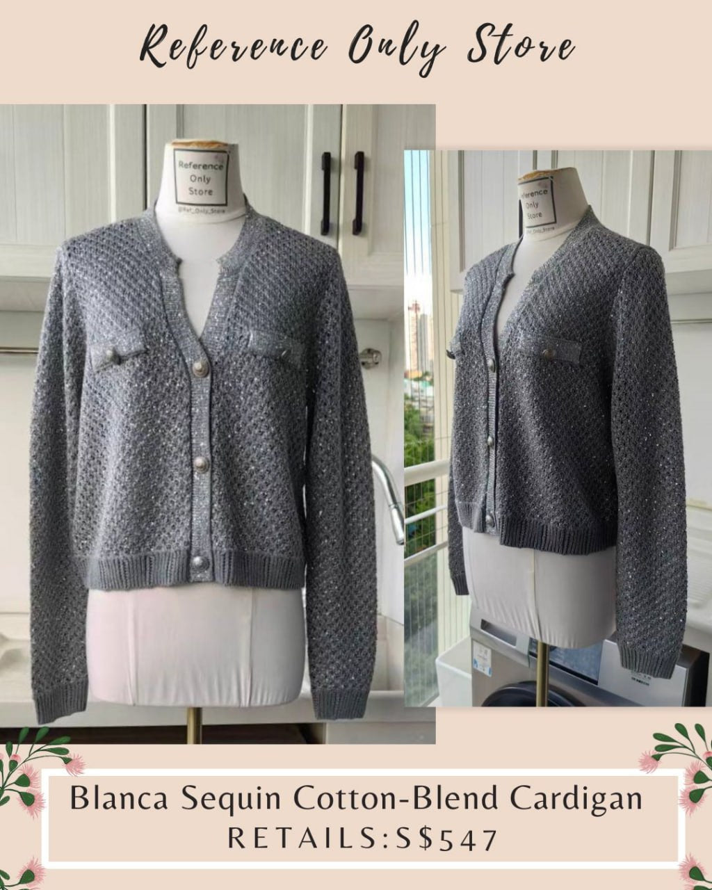 LG Blanca Sequin Cotton Blend cardigan