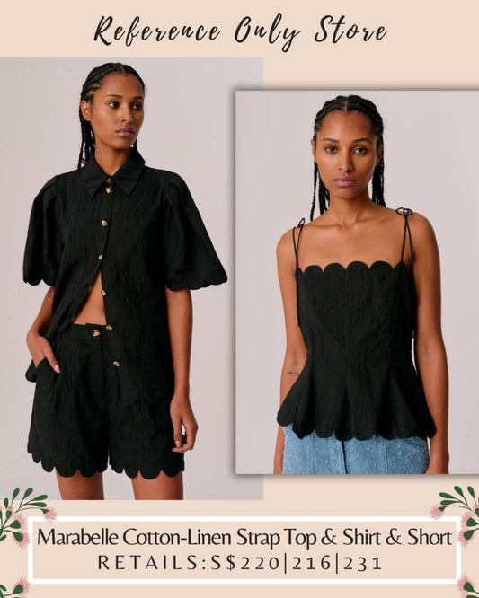 HFM Marabelle cotton linen strap top , shirt and shorts