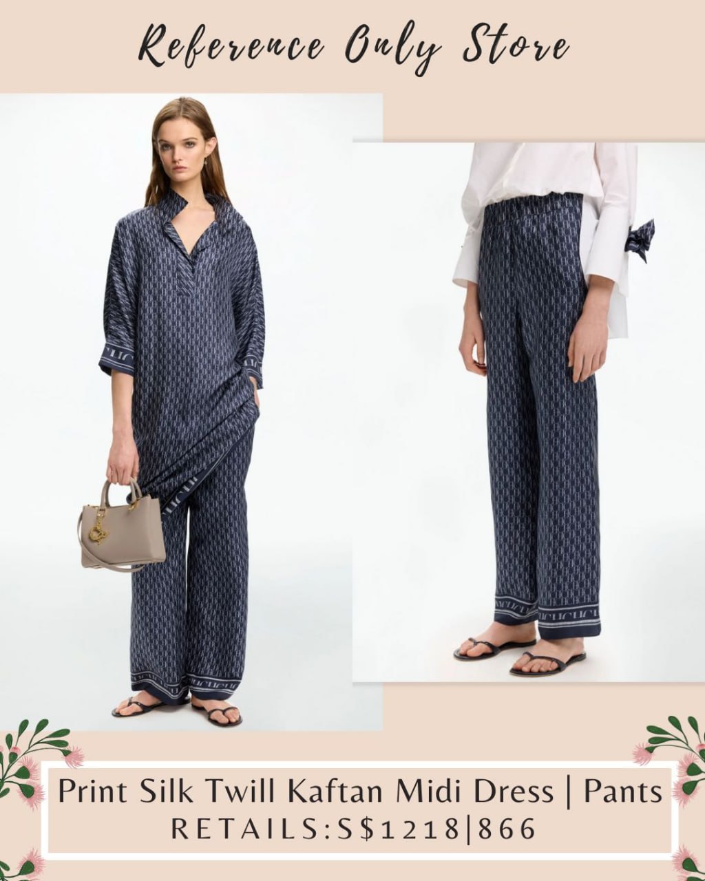CH Silk Twill midi kaftan midi dress | pants