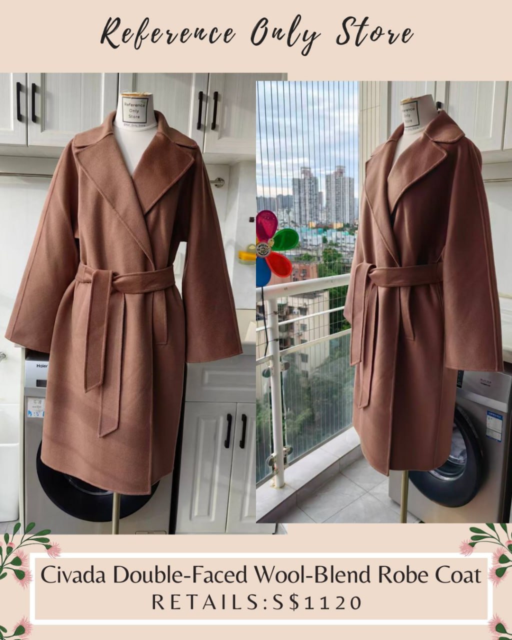 MM Civada double faced wool blend robe