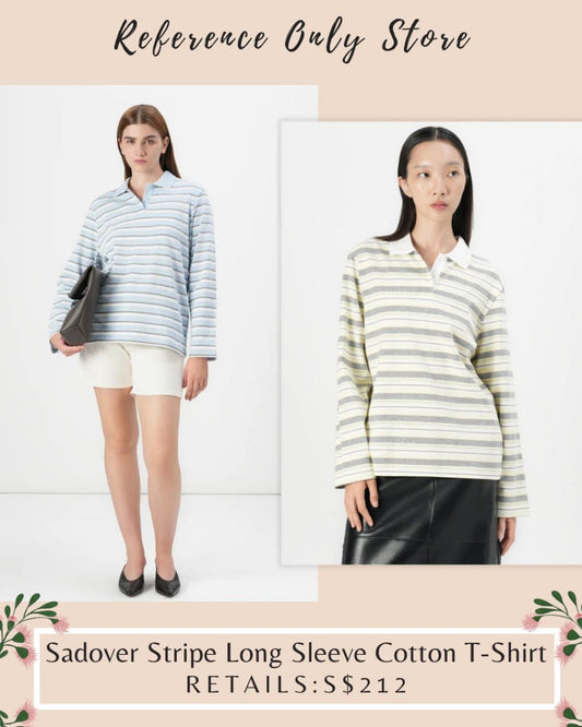 SS Sadover stripe long sleeve cotton t shirt