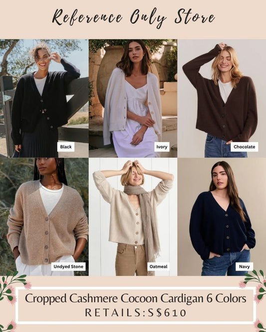 JK Cropped cashmere cocoon cardigan in 6 colors