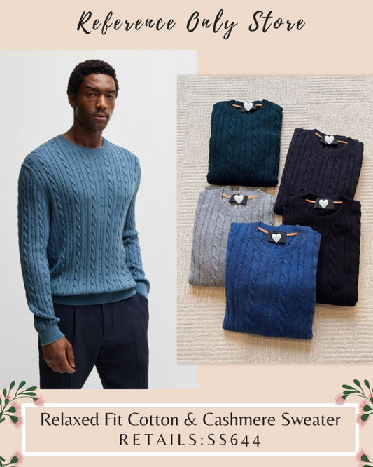 BSS Men's Relaxed fit cotton and cashmere sweater