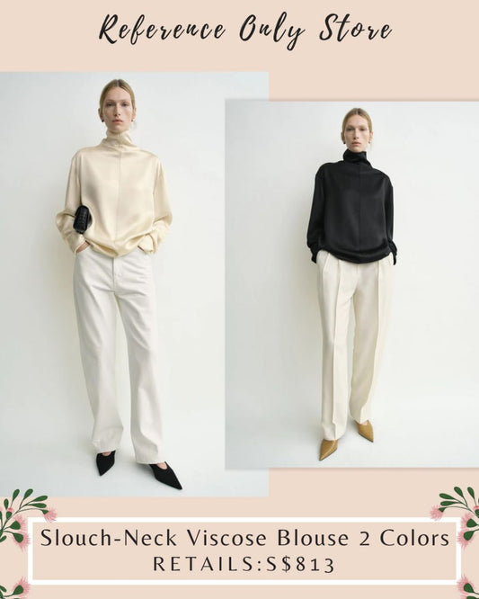 Tot Slouch neck viscose blouse in 2 colors