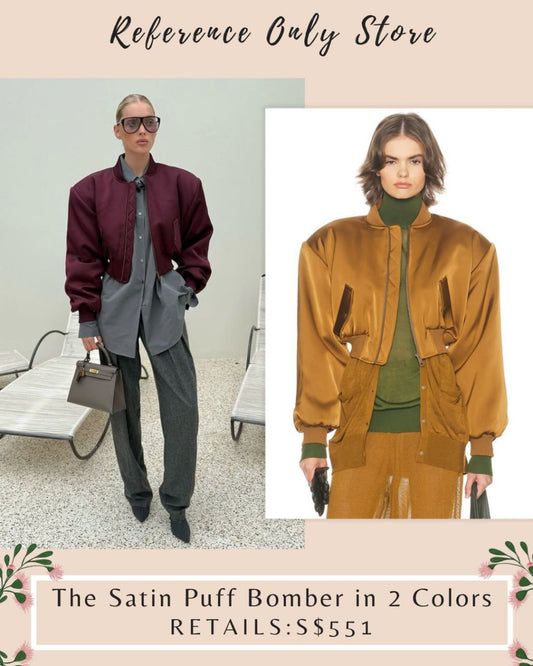 HS the satin puff bomber in 2 colors