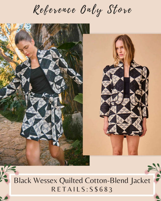 HB Black wessex quilted cotton blend jacket