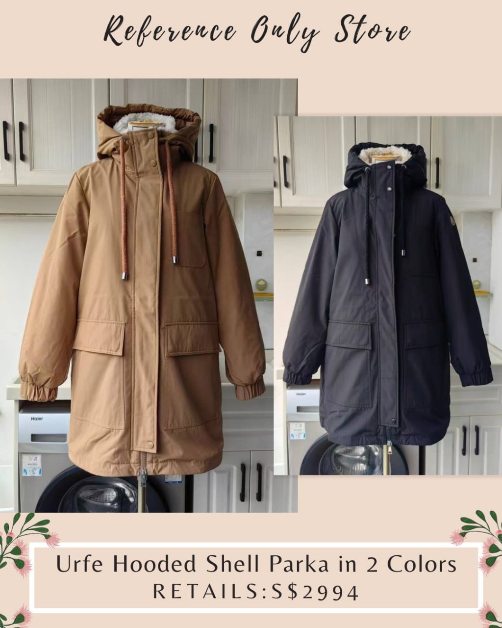 MC Urfe Hooded shell parka in 2 colors