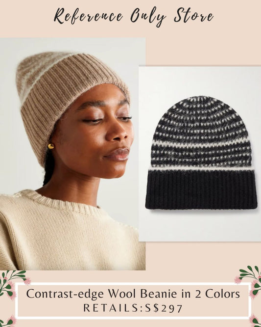 Tot contrast edge wool beanie in 2 colors