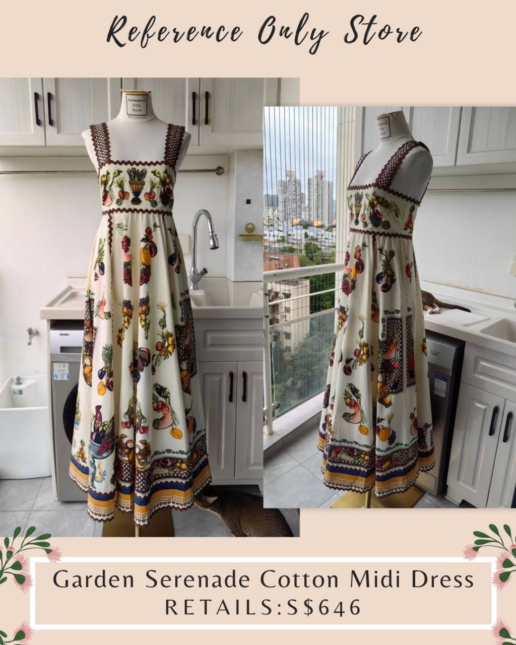 AM Garden serenade cotton midi dress