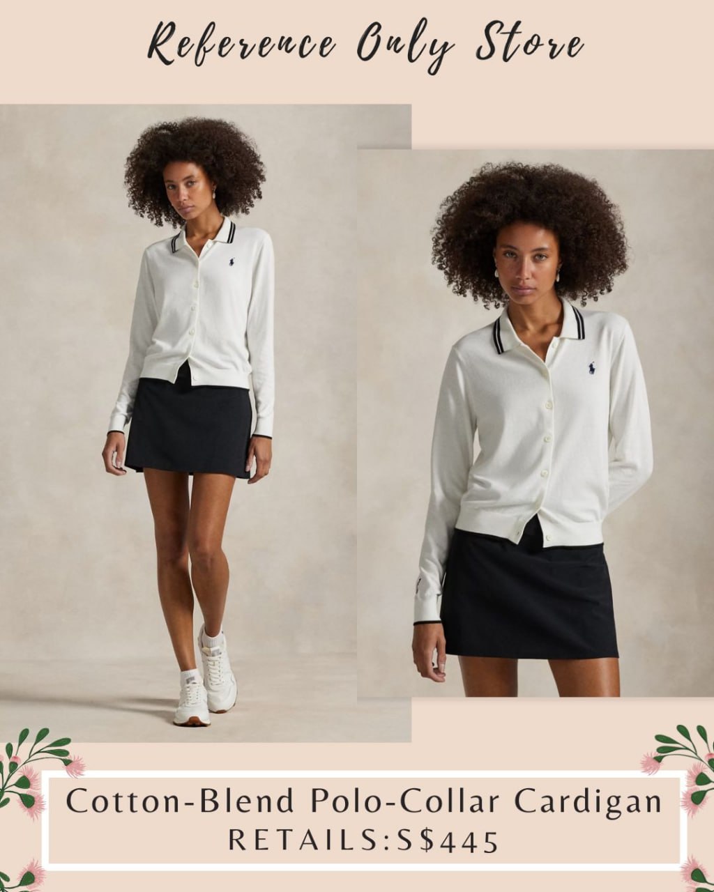 RL Golf cotton blend polo collar cardigan