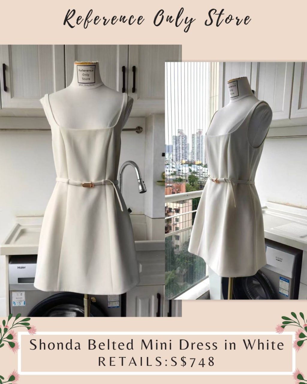 ALX Shonda Mini Dress in white