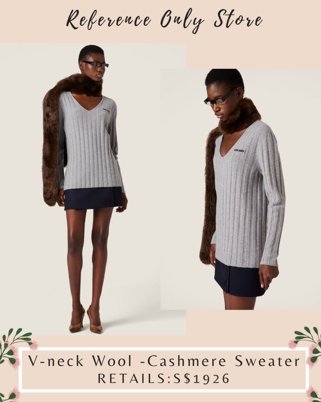 MM v-neck wool cashmere sweater