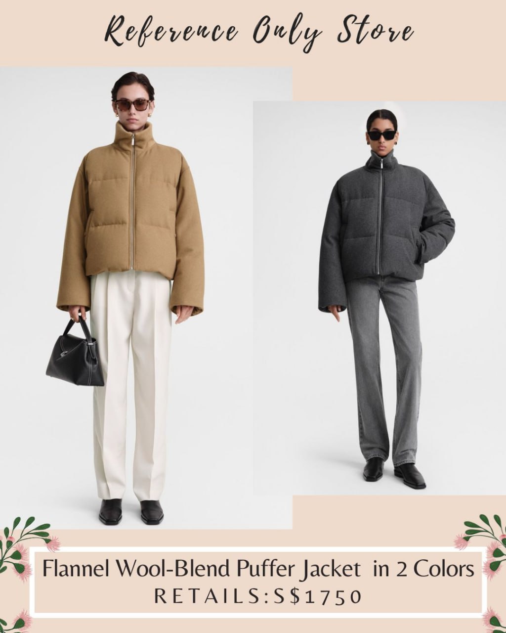 Tot Flannel Wool parka puffer jacket