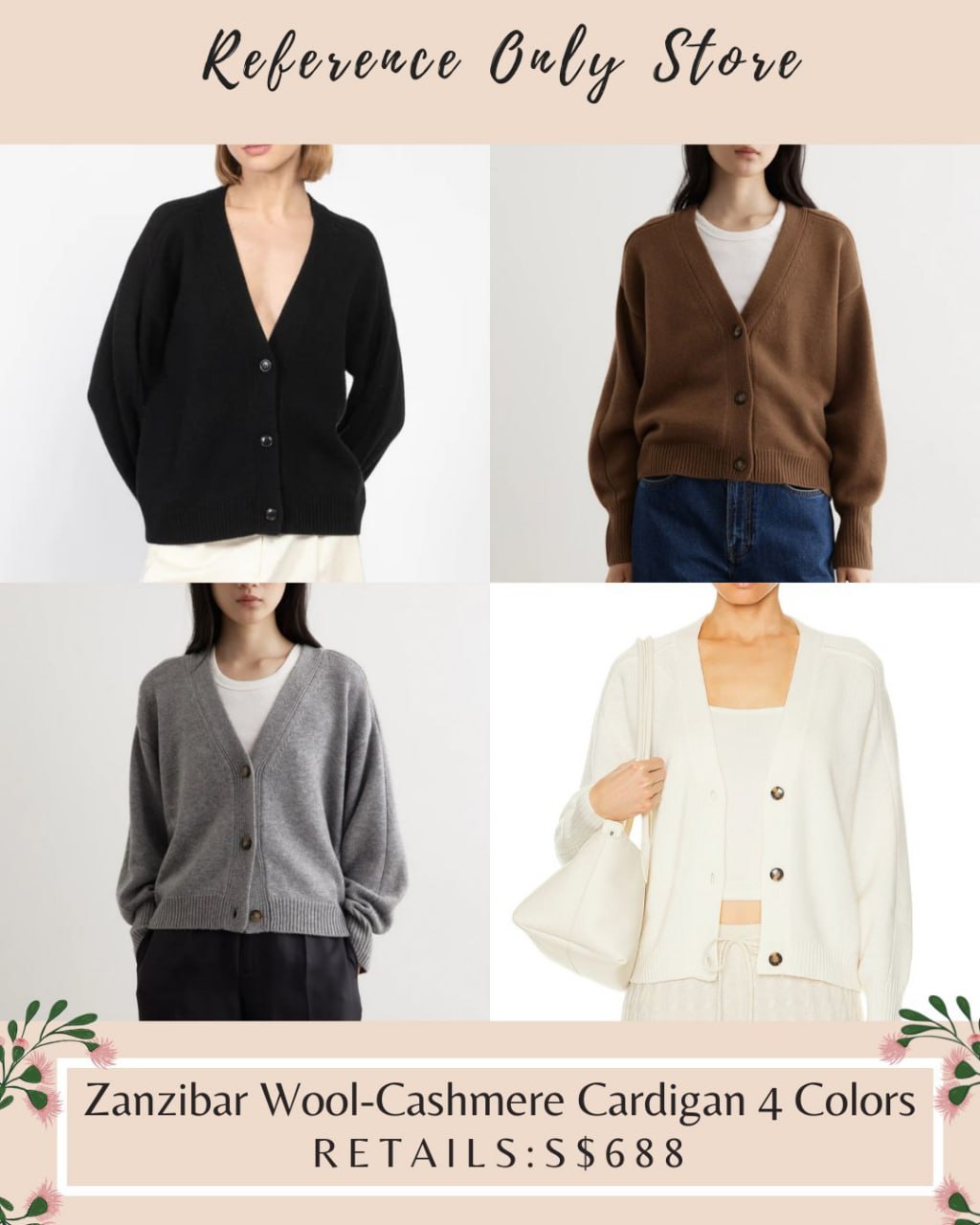 LL Zanzibar wool cashmere cardigan in 4 colors