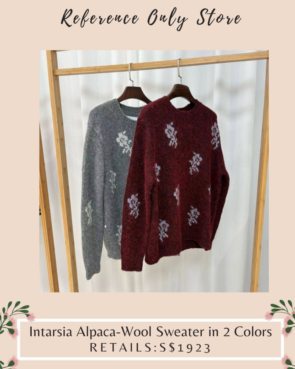 JS Unisex Intarsia alpaca wool sweater in 2 colors