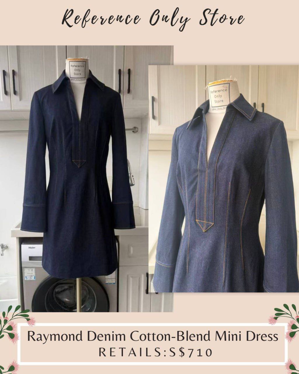 VB Raymond denim cotton blend mini dress