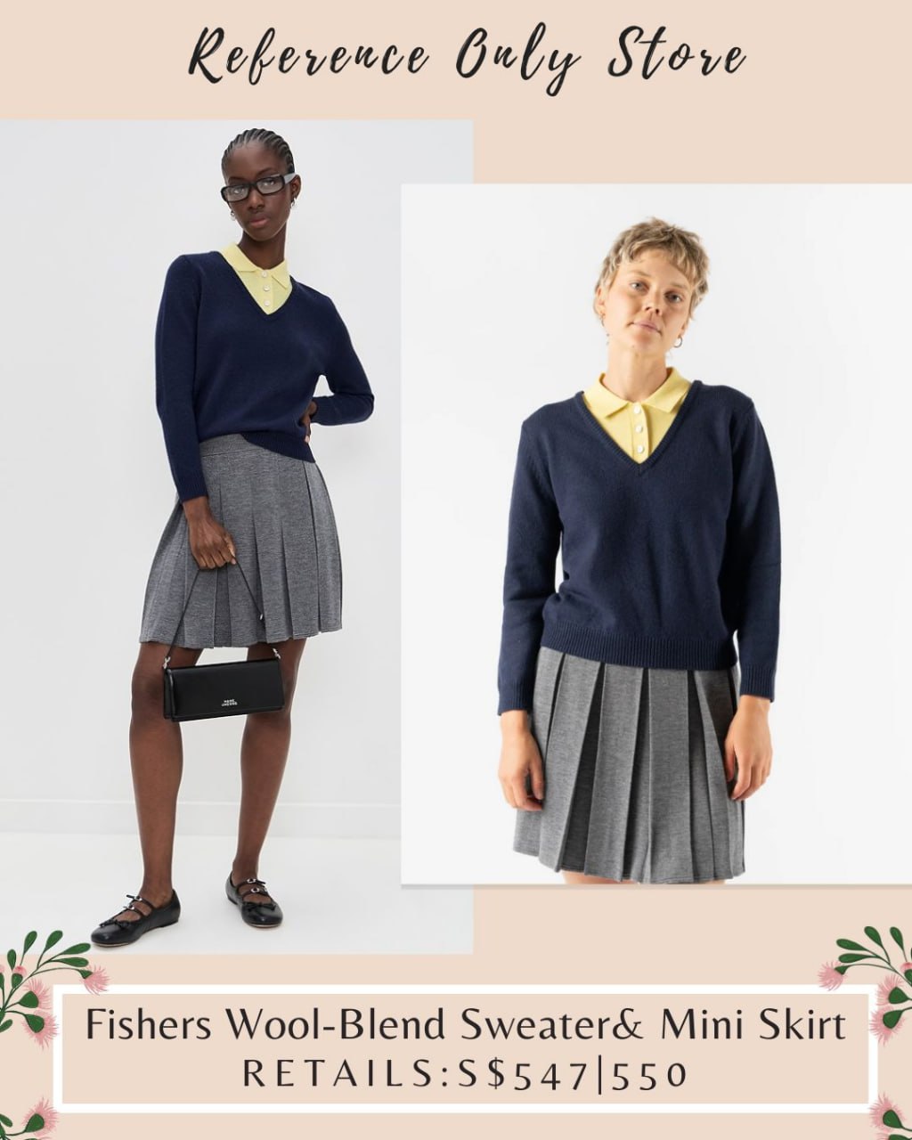SL Fishers wool blend sweater & mini skirt