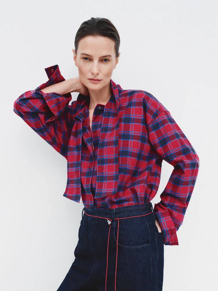 EDI Crimson check cotton shirt