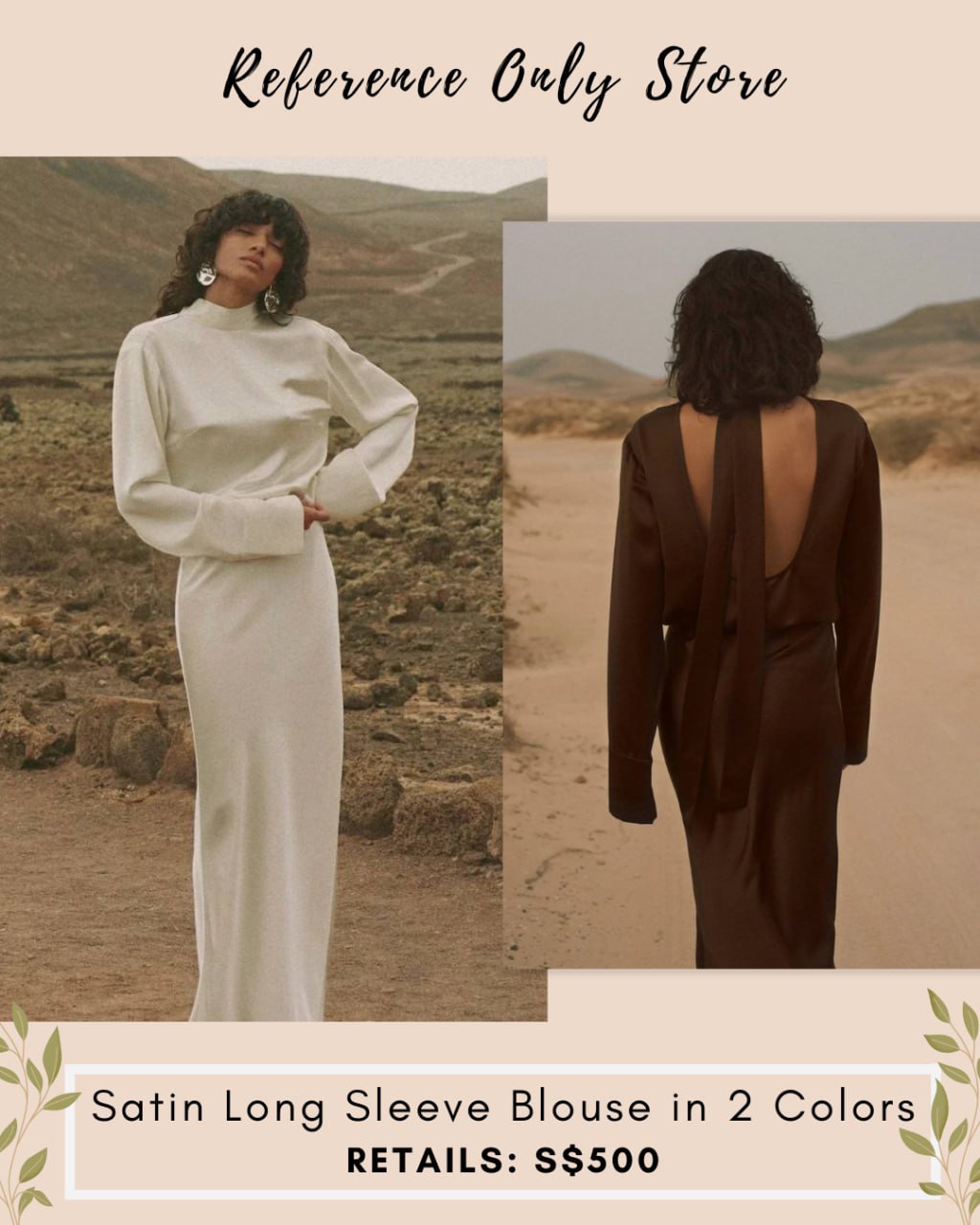SM Satin Long sleeve blouse