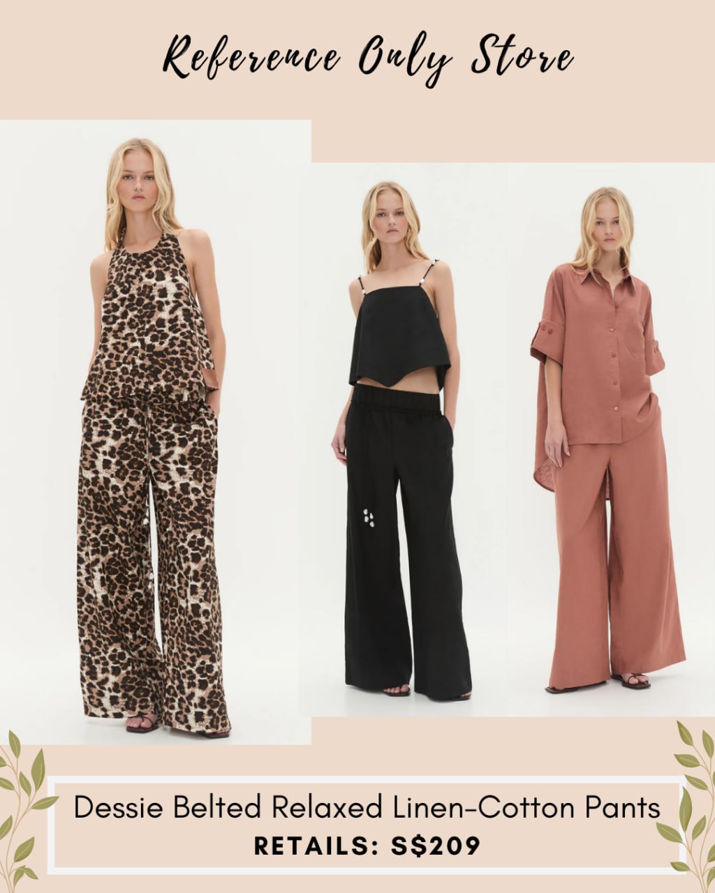 AJ Dessie relaxed linen cotton pants