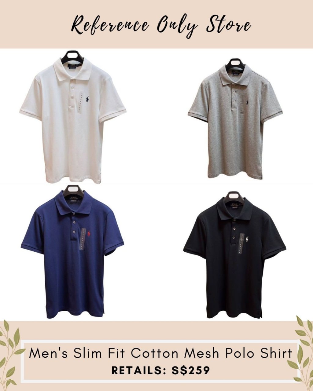RL Men's slim fit cotton polo shirt