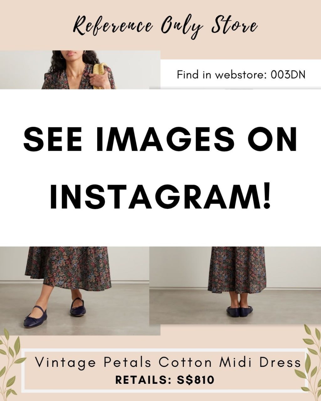 DN Vintage petals cotton midi dress