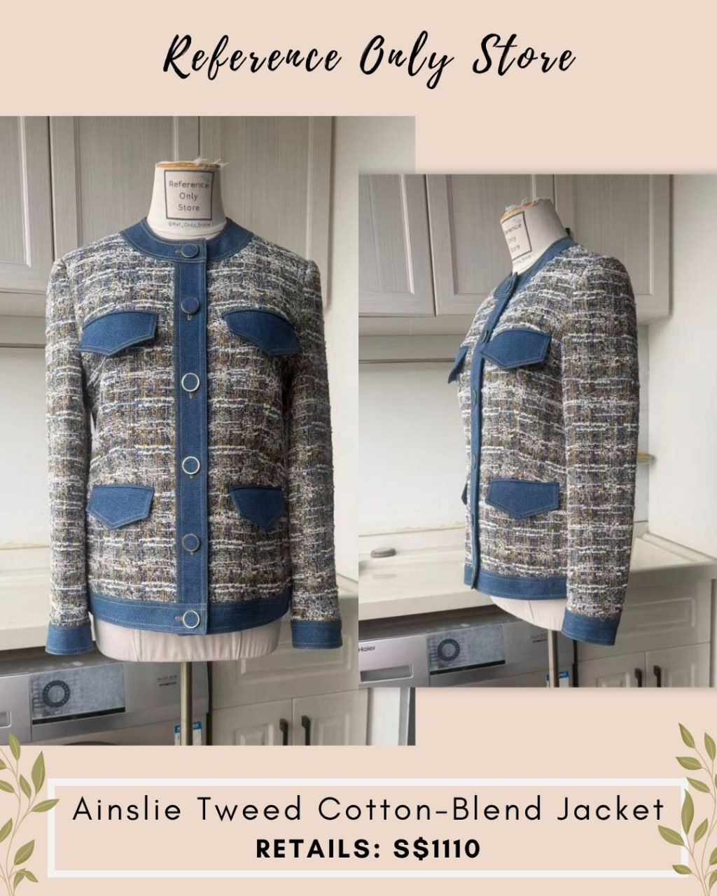 VB Ainslie tweed cotton blend jacket